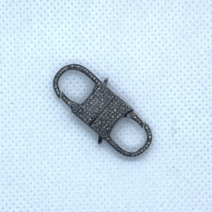 Paved Diamond Double Side Lobster Clasp 35mm x 12mm