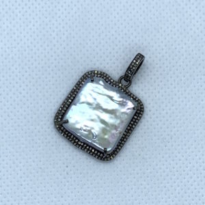 Paved Diamond Pearl Pendant
