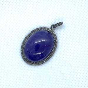 Paved Diamond Tanzanite Pendant (30mm x 25mm)