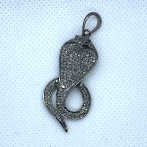 Paved Diamond Cobra Pendant with Bail