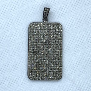 Paved Diamond Dog Tag with Bail