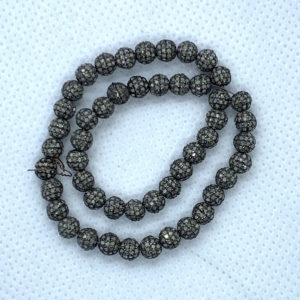 Paved Diamond 4mm Round Bead
