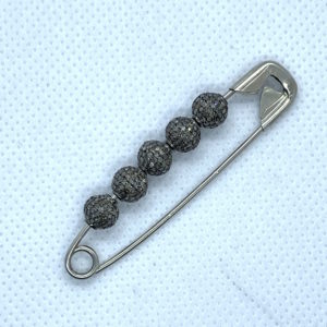 Paved Diamond 6mm Round Bead