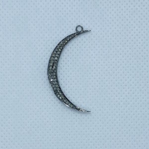 Paved Diamond Half Moon with Ring