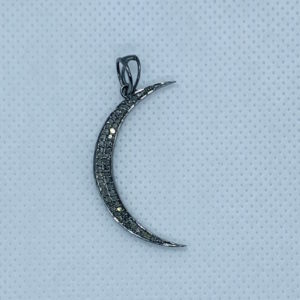 Paved Diamond Half Moon with Bail