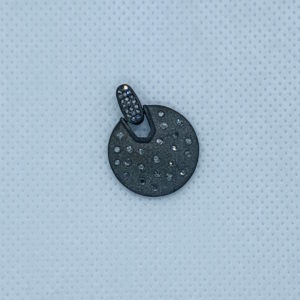 Paved Diamond Round Matt Disc Pendant with Bail