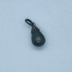 Paved Diamond Matt Tear Drop with Cap and Bail