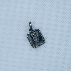 Paved Diamond Alphabet Pendant with Bail