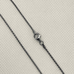 Stg. Silver Wheat (Fox Tail) 30 Chain with Clasp (Rhodium Plated)