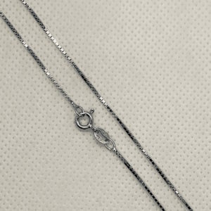 Stg. Silver Box 19 Chain with Clasp (Rhodium Plated)