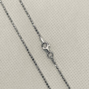 Stg. Silver Diamond Cut Ball Chain-120 with Clasp (Rhodium Plated)