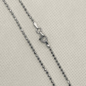 Stg. Silver Diamond Cut Ball Chain-150 with Clasp (Rhodium Plated)