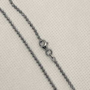 Stg. Silver Diamond Cut Ball Chain-200 with Clasp (Rhodium Plated)