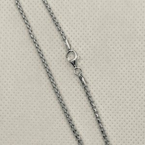 Stg. Silver Half Round Box-40 Chain with Clasp