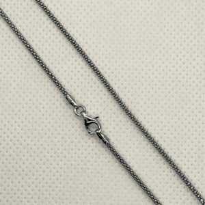 Stg. Silver Popcorn-150 Chain with Clasp (Rhodium Plated)