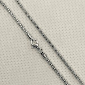 Stg. Silver Popcorn-250 Chain with Clasp