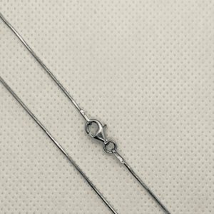 Stg. Silver Diamond Cut 8 Sided Snake-20 Chain with Clasp