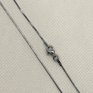 Stg. Silver Diamond Cut 8 Sided Snake-20 Chain with Clasp (Rhodium Plated)
