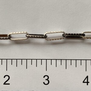 Sterling Silver Paper Clip 2 Color Chain LGBSR36