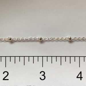 Sterling Silver 1 Round Ball & Cable (Satellite Chain L) N60513R10