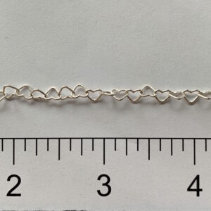 Sterling Silver Heart Shape Link Chain Medium NHRTMEDR16