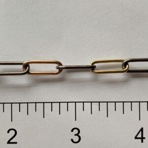 Sterling Silver Paper Clip 3 Color RW Chain MGS254R48