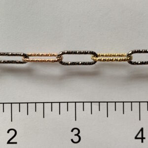 Sterling Silver Paper Clip 3 Color Chain MGS170R60