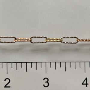 Sterling Silver Paper Clip 3 Color Chain MGS169R38