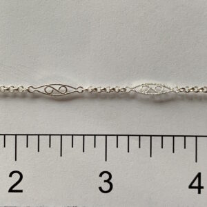 Sterling Silver Cable & Filligree Chain N60012R38