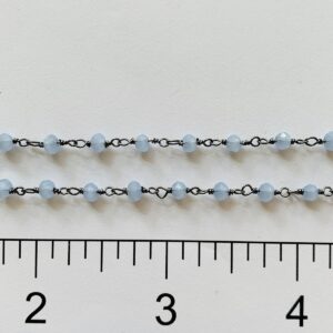 Blue Chalcedoney  BRH Wire Wrapped Chain