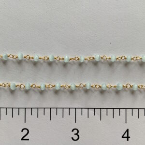 Natural Color Chalcedoney  GPS Wire Wrapped Chain