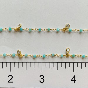 Chrysophase & CZ Dangle  GPS Wire Wrapped Chain