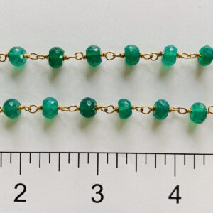 Green Onyx 8mm  GPS Wire Wrapped Chain