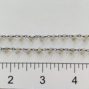 Labradorite 3mm +/- BRH Wire Wrapped Chain