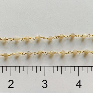 Moon Stone 4mm GPS Wire Wrapped Chain