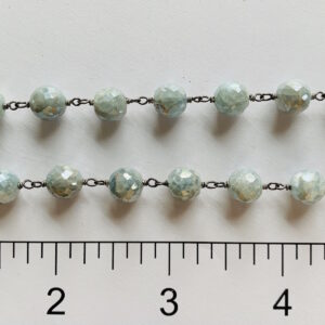 Mystic Aquamarine 8mm Round BRH Wire Wrapped Chain