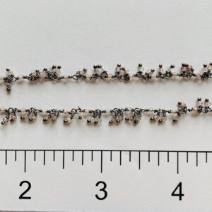 Pink Quartz Dangle Fine BRH Wire Wrapped Chain