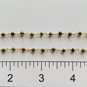 Pyrite 4mm GPS Wire Wrapped Chain