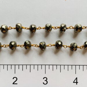 Pyrite 8mm GPS Wire Wrapped Chain
