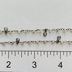 Quartz & CZ Dangle BRH Wire Wrapped Chain