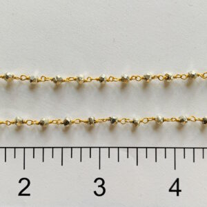 Pyrite (Silver Plated Bead)  GPS Wire Wrapped Chain